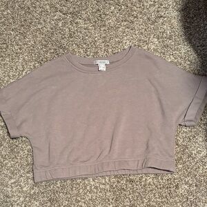 Forever 21 Tan Cropped T-Shirt